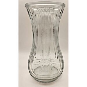 Vintage Hoosier Clear Glass Flower Vase w/"Harp" Pattern‎ Number 4086-B.